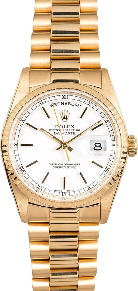 rolex day date white gold vs yellow gold|Rolex Day-Date reference numbers.